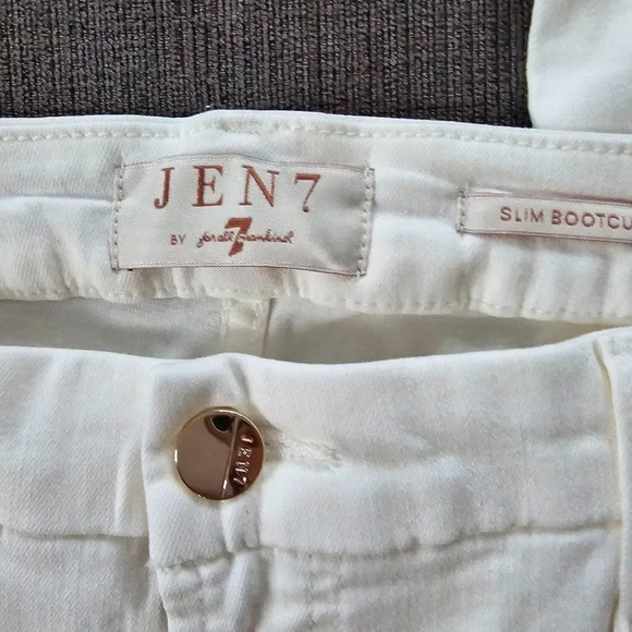 Jen7 by 7 For All Mankind Women's White High-Rise Slim-Fit Bootcut Jeans Size 16 - Picture 10 of 15